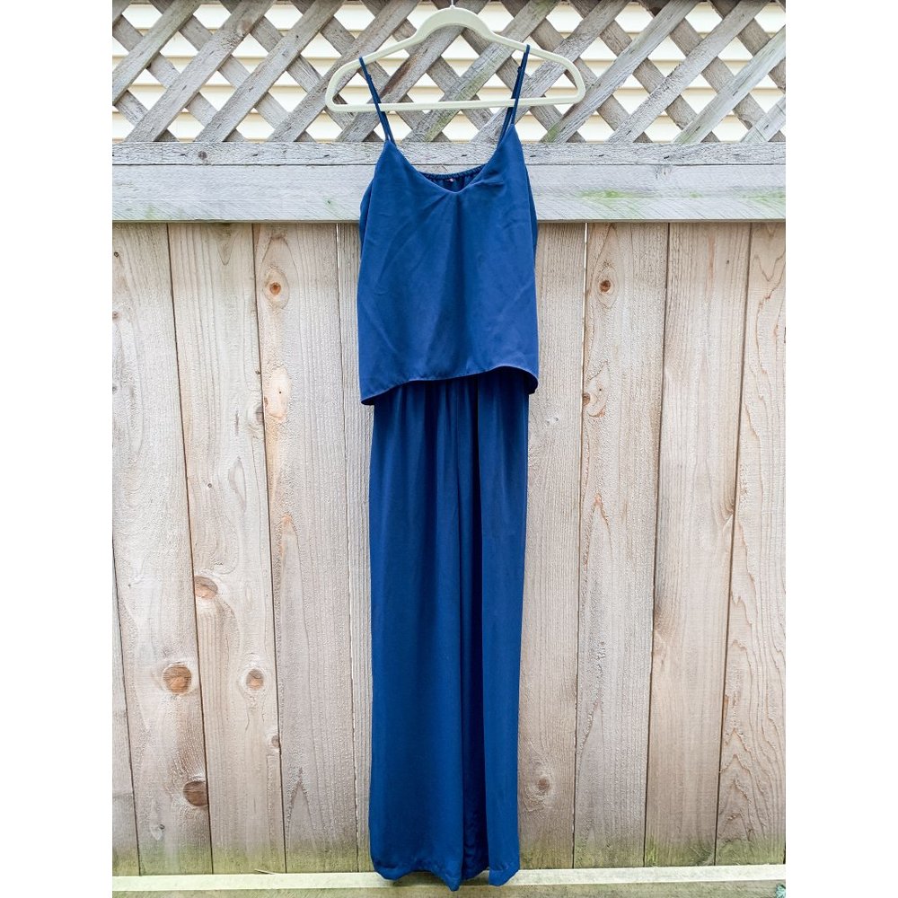Navy Blue Wide-Leg Jumpsuit - Size Medium